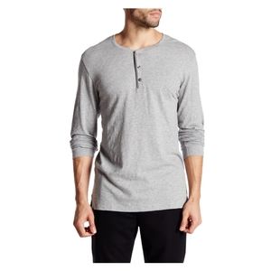 VINCE 1/4 Button Henley Long Sleeve T Shirt Tee